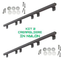 Kit 2 cremagliere nylon m4 con inserto metallico per cancelli scorrevoli