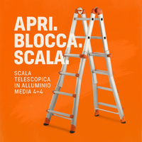 Scala professionale telescopica 4+4 multifunzione pieghevole regolabile en131-4