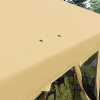 Gazebo da Giardino 6x3m Pieghevole con Zanzariera, Altezza Regolabile e Borsa di Trasporto, Beige