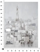 Dipinto Su Tela Paris Roofs Cm 90X3X120