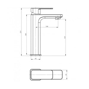 Miscelatore rubinetto lavabo appoggio bocca alta francia cromato bagno casa ogomondo *** confezione 1