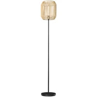 Lampada da Terra per Salone con Paralume in Corda di Carta Design Naturale, Attacco E27 Max, 40W, Ø 26 x 164H cm, Naturale