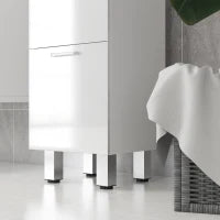 kleankin Mobiletto Bagno in Truciolato con 4 Cassetti e Base Rialzata, 30x30x93 cm, Bianco