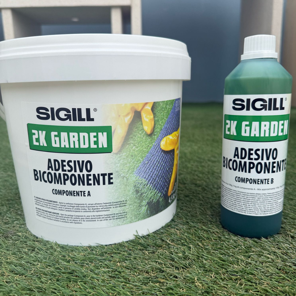 Adesivo epossi-poliuretanico bicomponente 2k garden incollaggio prati sintetici