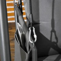 Dondolo da Giardino 2 Posti con Cuscini e Tasche, in Acciaio e Textilene, 168x117x181 cm, Grigio Scuro