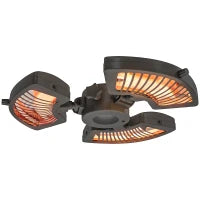 Termoarredo Elettrico da Esterno, 2400W, con 3 Livelli di Calore, Protezione Antiribaltamento per Ombrellone Terrazza Ø55x8 cm, Nero