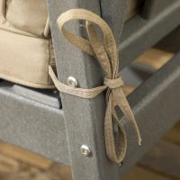 Salotto da Giardino con Divanetto, 2 Poltrone e Tavolino in HDPE con Cuscini, Grigio Scuro