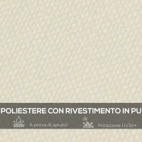 Telo di Ricambio per Pergola da Giardino 2.5x3 m con 8 Fori di Drenaggio, in Poliestere, 297x243 cm, Beige