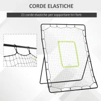 Rebounder per Calcio e Baseball Pieghevole con Zona di Precisione, in PE e Metallo, 123x90x174 cm, Nero