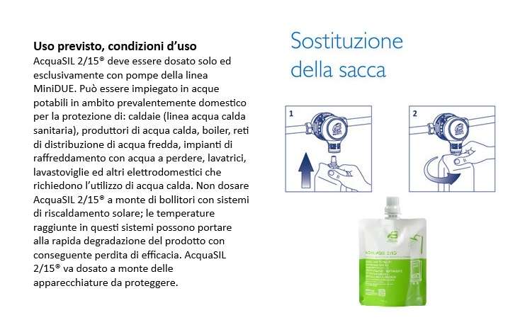 Acquasil 2/15 liquido in sacche da 250 gr cadauna (4 sacche per box)