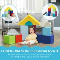 Set Costruzioni Morbide per Bambini 1-3 Anni con 11 Forme in PU e EPE Multicolore