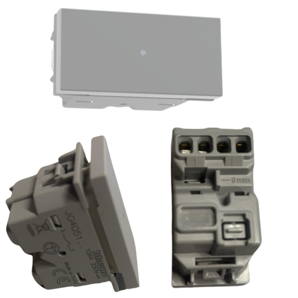 bticino jg4051 serie matixgo interruttore assiale 1p 10ax 250v illuminabile *** colore grigio, confezione 1
