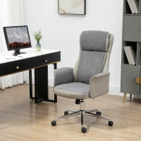 Sedia da Ufficio Elegante a 2 Tessuti, Sedia Ergonomica ad Altezza Regolabile, 65x72x108-118 cm, Grigia