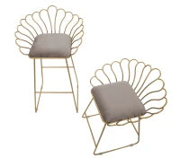 Sgabello Glam Flower Grigio Cm 57X52X94-56X48X72,50