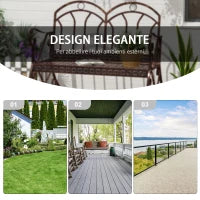 Panchina a Dondolo da Esterno in Metallo, Dondolo a 2 Posti da Balcone con Braccioli, 104x75x95.5cm, Colore Bronzo