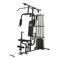 Stazione Fitness Palestra Multifunzione per Allenamento a Casa e Professionale, Acciaio 150x110x210cm Nero