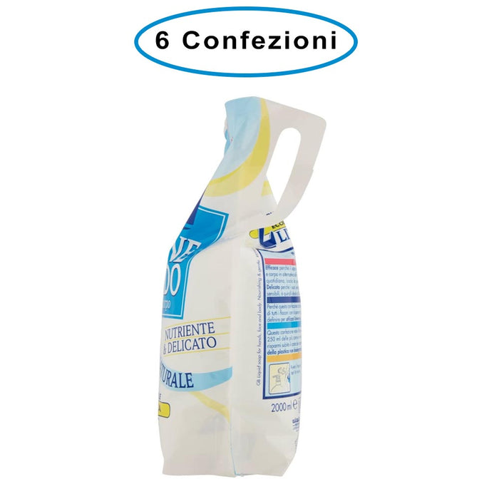 Mil mil sapone liquido morbidezza naturale ricarica maxi risparmio 6 confezioni da 2000 ml