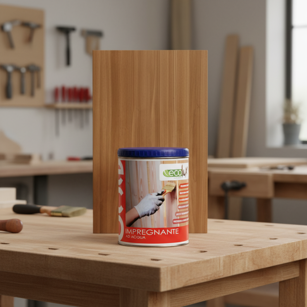 Ecolux impregnante fondo protettivo acrilico pigmentato noce chiaro per legno *** formato 0,750 lt, confezione 1