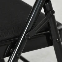 Set di 4 Sedie Pieghevoli con Seduta Imbottita in poliestere e Struttura in Acciaio, Nero