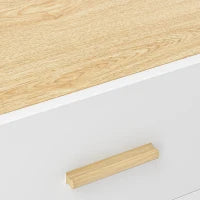Comodino con 2 Cassetti in Legno in Stile Scandinavo, 40x40x50 cm, Rovere