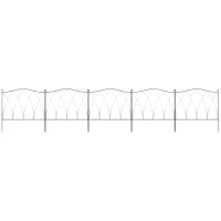 Recinzione Esterna a 5 Pannelli in Metallo con Lacci, 305x62 cm, Nera