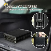 Rampa per Cani Pieghevole con Superficie Antiscivolo in MDF e Alluminio, 158x43.5x2.5 cm, Nero