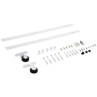 Kit per Porta Scorrevole con Binario 183cm, Rotelle e Minuteria Inclusa, Bianco