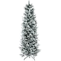 Albero di Natale Innevato 225cm con 988 Rami e Base in Acciaio per Interni con Apertura Automatica