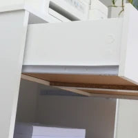 Mobile Porta Stampante con 4 Ruote, Cassetto e Armadietto, 60x39x80cm - Bianco