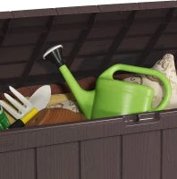 Baule da Giardino Sherwood, 270L, Effetto Legno, Marrone, 117x45x58H cm