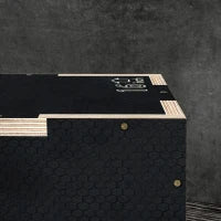 Box Jump Pliometrico a 3 Altezze in Legno Antiscivolo, 41-36-31cm, Nero