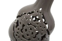Vaso Porcellana Carving Grigio Cm 16.5X11X27
