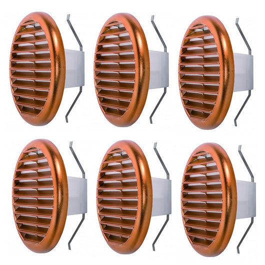 Griglie ventilazione tonde mm 145 ramata molle e rete aerazione foro mm 80 a 125 pezzi 6