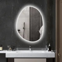Specchio da Bagno Illuminato a LED con Colore e Temperatura Regolabile, in Vetro Temperato, 80x5x60 cm, Argento