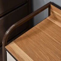 Cassettiera Mobile da Conservazione 5 Cassetti in Tessuto, 87,5 x 29 x 58 cm, Marrone e Beige