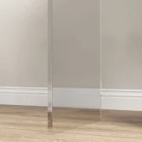 Tavolino da Salotto in Acrilico a U con Bordi Lisci e Angoli Arrotondati, 53.5x30.5x53.5 cm, Trasparente