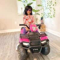 Quad elettrico per bambini 12V, con doppio motore, fari e musica, 88x45x50cm, Rosa