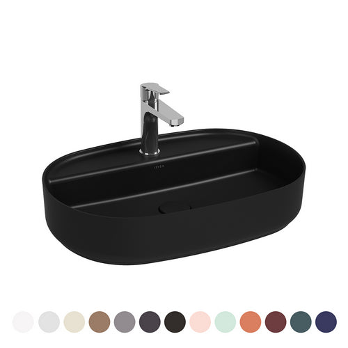 Lavabo d'appoggio ovale con foro rubinetto infinity  Bordeaux Opaco  L. 60 cmNYMO