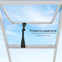 Serra da Giardino in Policarbonato con Finestra, Porta con Blocco e Grondaia, 2.5x2x2m