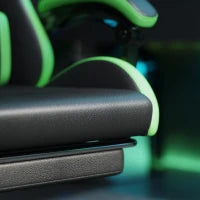 Sedia da Gaming con Altezza Regolabile e Schienale Reclinabile, 65x65x121-129 cm, Nero e Verde