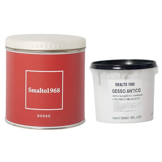 Smalto1968 base acqua gesso antico shabby chic finitura opaca multicolore l 0.5 *** colore- rosso, confezione 1