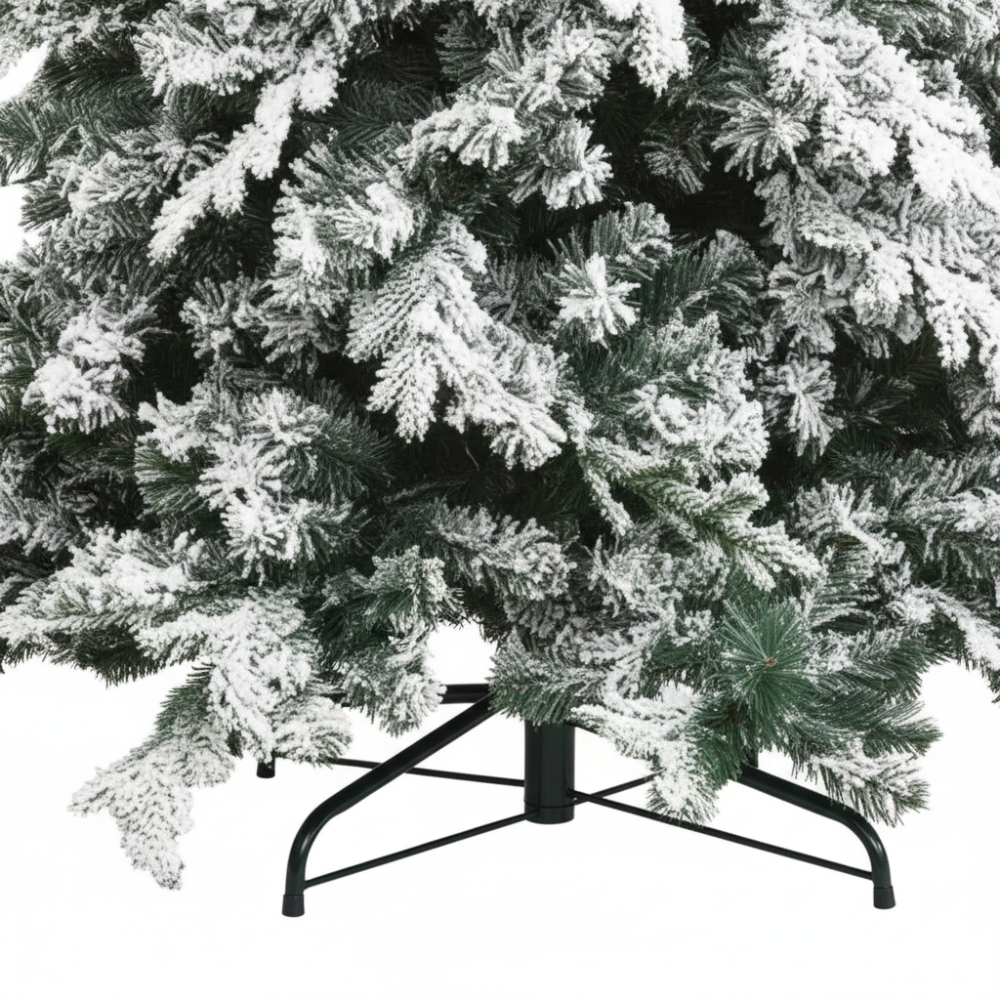 Biancopino albero di natale innevato effetto realistico elegante real touch *** misura h 210, confezione 1