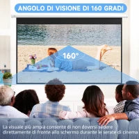 Telo per Proiettore 120" 16:9 Motorizzato con Telecomando, Fissaggio a Muro e Soffitto, Bianco