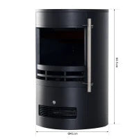 Camino Elettrico da Terra Potenza 900W/2000W con Effetto Fiamma 41 x 41 x 64.5cm Nero