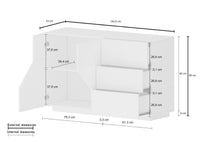 Credenza madia antracite design soggiorno 140x43cm 2 ante 3 cassetti Mira Report