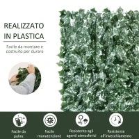 Edere Finte, Siepe Artificiale 150x300 cm in PE Anti-UV, Siepe Finta per Recinzioni con Foglie, Verde Scuro