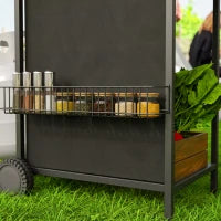 Barbecue a Gas con 4 Bruciatori Indipendenti e Coperchio con Termometro, 108x54x97 cm, Nero