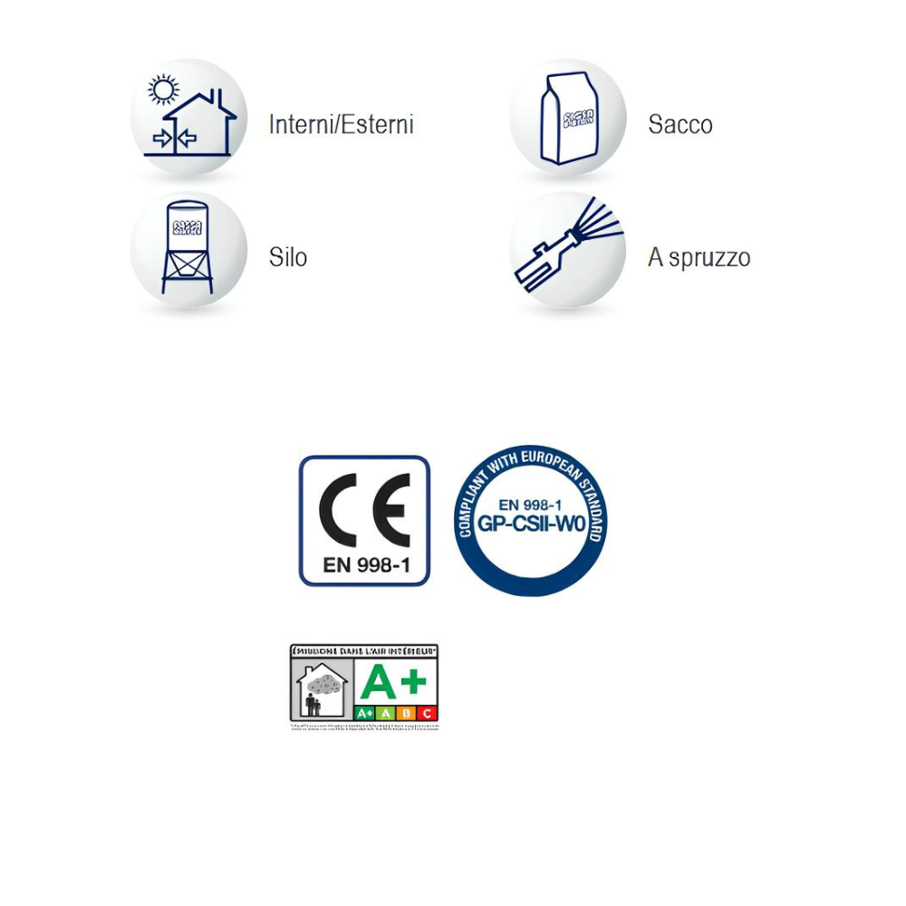 Kd 2 intonaco fondo fibrorinforzato calce cemento interni esterni 25 kg fassa