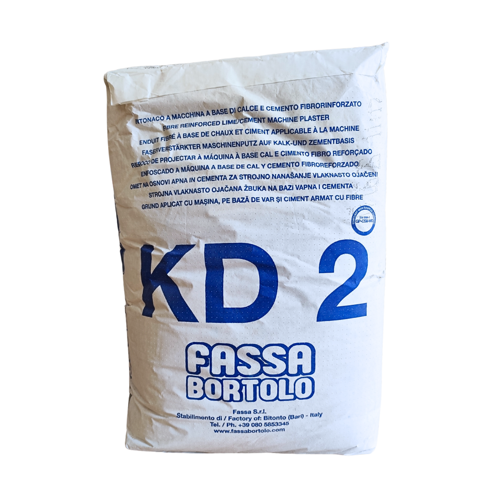 Kd 2 intonaco fondo fibrorinforzato calce cemento interni esterni 25 kg fassa
