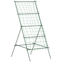 Supporto per Pomodori a forma di A a Livelli Regolabili con Rete, in Acciaio, PE e PP, 101x133x227 cm, Verde